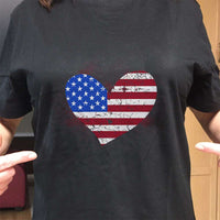 Load image into Gallery viewer, Designs by MyUtopia Shout Out:USA Flag Heart Adult Unisex T-Shirt
