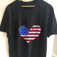 Load image into Gallery viewer, Designs by MyUtopia Shout Out:USA Flag Heart Adult Unisex T-Shirt

