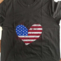 Load image into Gallery viewer, Designs by MyUtopia Shout Out:USA Flag Heart Adult Unisex T-Shirt
