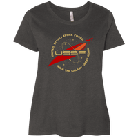 Load image into Gallery viewer, Designs by MyUtopia Shout Out:USSF United States Space Force Ladies&#39; Curvy T-Shirt,Vintage Smoke / Plus 1X,Ladies T-Shirts
