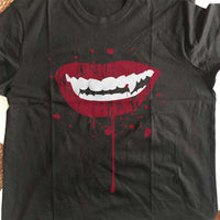 Load image into Gallery viewer, Designs by MyUtopia Shout Out:Vampire Fangs Adult Unisex Cotton Short Sleeve T-Shirt
