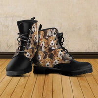 Load image into Gallery viewer, Designs by MyUtopia Shout Out:Vegan Leather Boots - All Over Beagle Print
