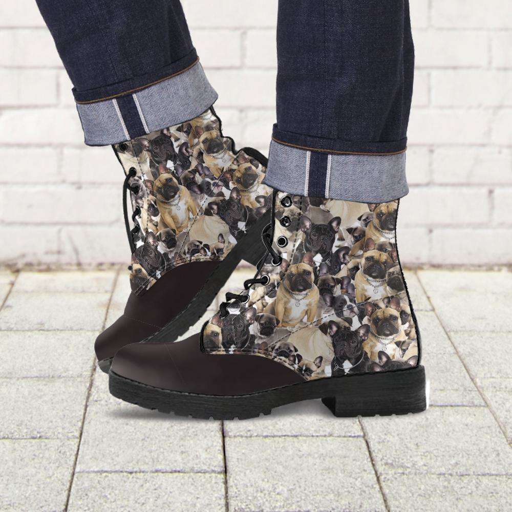Designs by MyUtopia Shout Out:Vegan Leather Boots - French Bulldogs