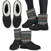 Load image into Gallery viewer, Designs by MyUtopia Shout Out:Vegan Suede / Faux Fur Boots - Christmas Lights
