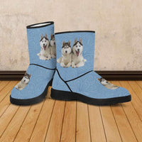 Load image into Gallery viewer, Designs by MyUtopia Shout Out:Vegan Suede / Faux Fur Boots - Huskies
