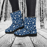 Load image into Gallery viewer, Designs by MyUtopia Shout Out:Vegan Suede / Faux Fur Boots - Timey Wimey
