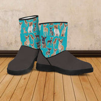 Load image into Gallery viewer, Designs by MyUtopia Shout Out:Vegan Suede / Faux Fur Boots Chihuahuas
