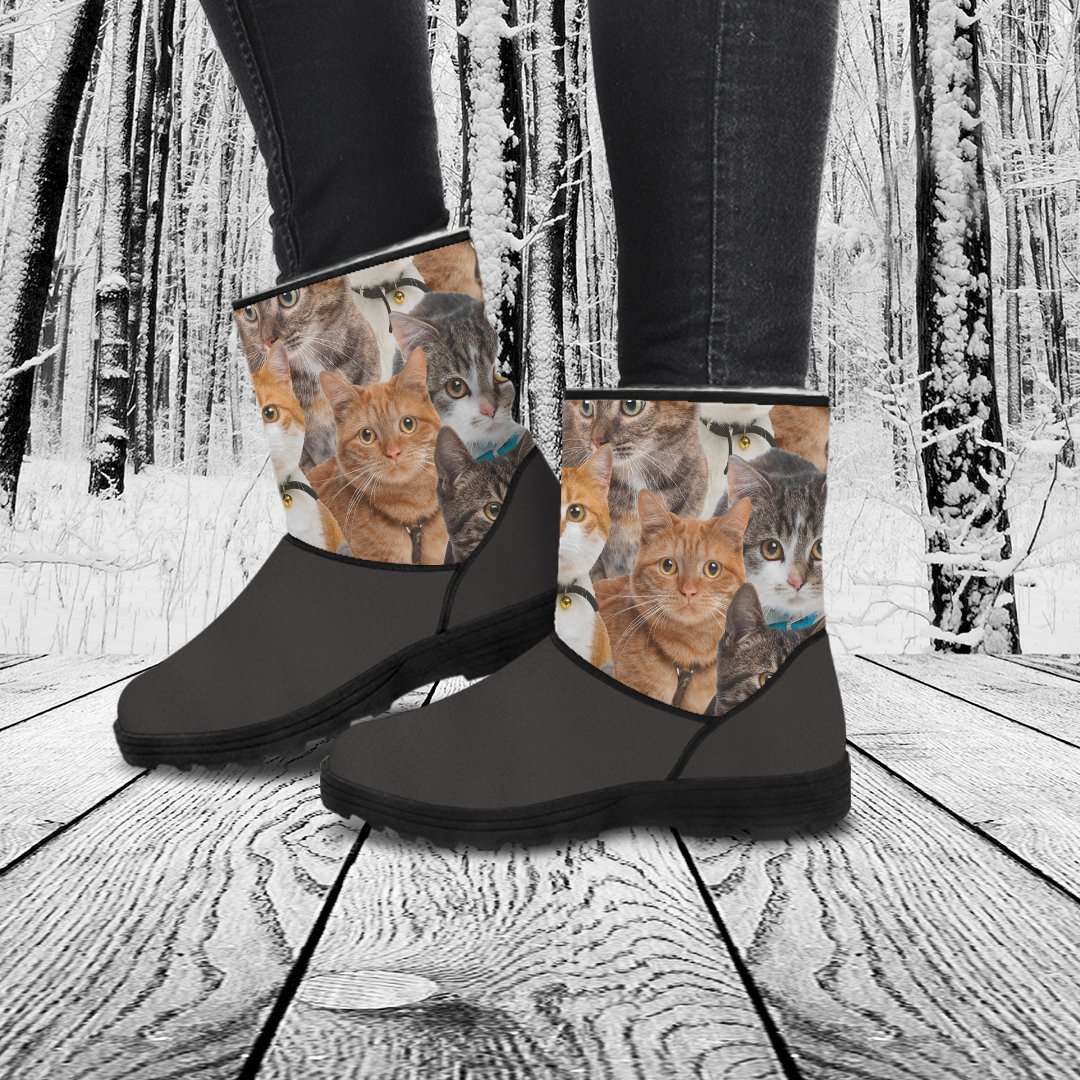 Designs by MyUtopia Shout Out:Vegan Suede / Fur Boots - Cats
