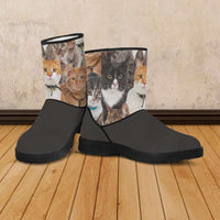 Load image into Gallery viewer, Designs by MyUtopia Shout Out:Vegan Suede / Fur Boots - Cats
