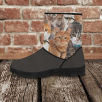 Load image into Gallery viewer, Designs by MyUtopia Shout Out:Vegan Suede / Fur Boots - Cats,Ladies US5.5 (EU36) / Grey,Fur Boots
