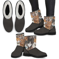 Load image into Gallery viewer, Designs by MyUtopia Shout Out:Vegan Suede / Fur Boots - Cats
