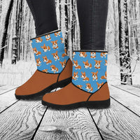 Load image into Gallery viewer, Designs by MyUtopia Shout Out:Vegan Suede / Fur Boots - Corgies
