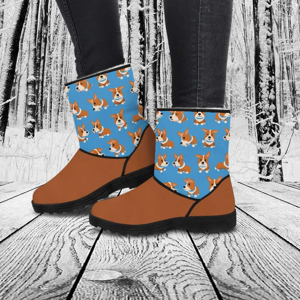 Designs by MyUtopia Shout Out:Vegan Suede / Fur Boots - Corgies