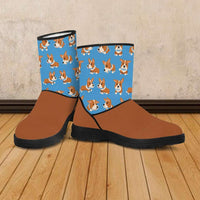 Load image into Gallery viewer, Designs by MyUtopia Shout Out:Vegan Suede / Fur Boots - Corgies
