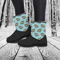 Load image into Gallery viewer, Designs by MyUtopia Shout Out:Vegan Suede / Fur Boots Bulldog Print

