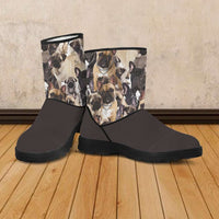 Load image into Gallery viewer, Designs by MyUtopia Shout Out:Vegan Suede / Fur Boots French Bulldog
