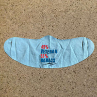 Load image into Gallery viewer, Designs by MyUtopia Shout Out:Veteran Badass Fabric Face Covering / Face Mask,Light Blue,Fabric Face Mask
