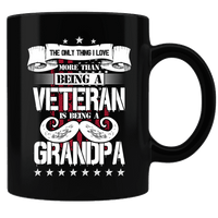 Load image into Gallery viewer, Designs by MyUtopia Shout Out:Veteran Grandpa Ceramic Coffee Mug - Black
