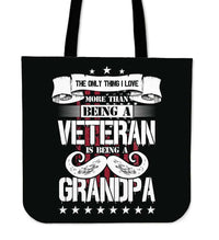 Load image into Gallery viewer, Designs by MyUtopia Shout Out:Veteran Grandpa Fabric Totebag Reusable Shopping Tote

