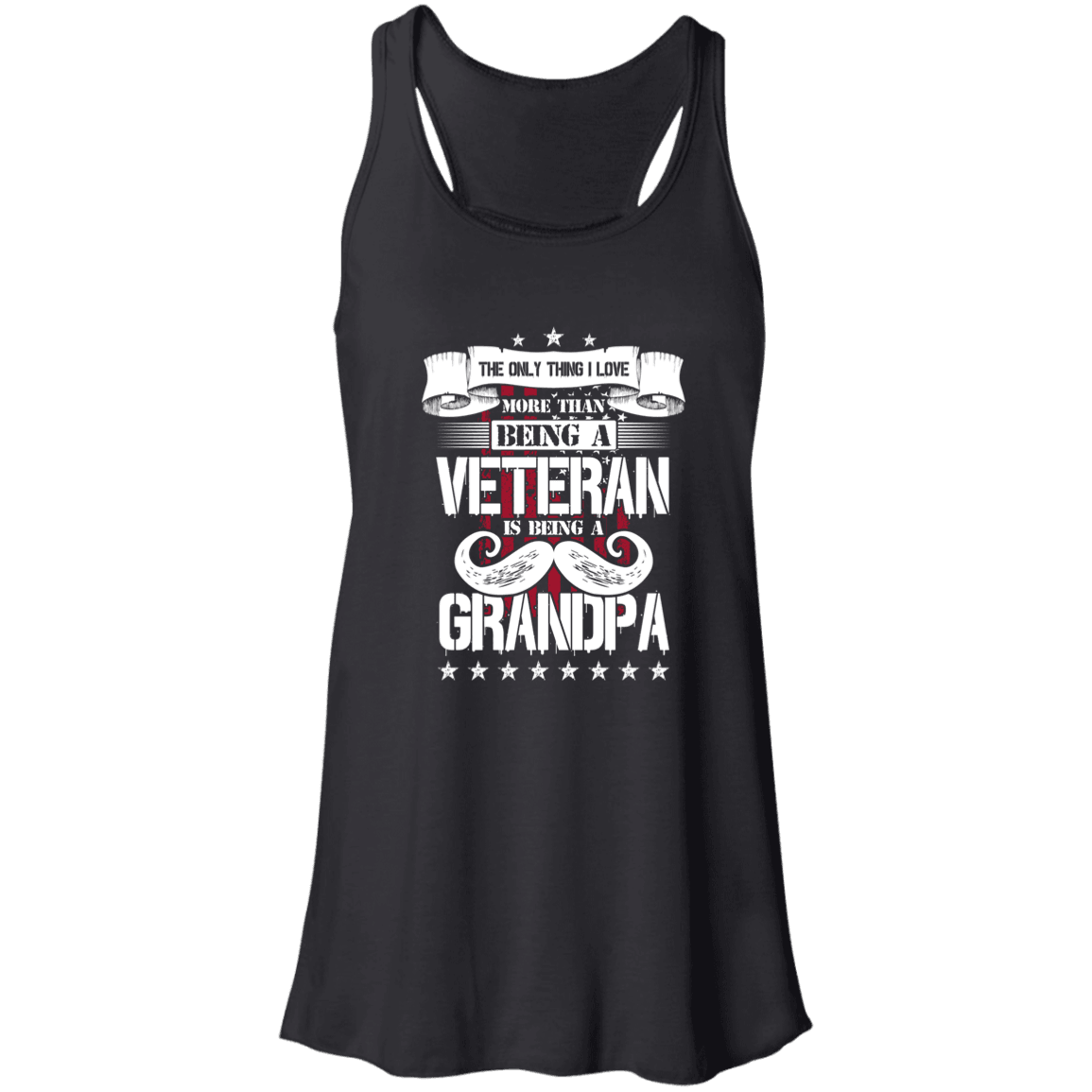 Designs by MyUtopia Shout Out:Veteran Grandpa Flowy Racerback Tank,X-Small / Black,Tank Tops