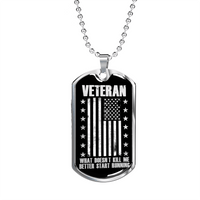 Load image into Gallery viewer, Designs by MyUtopia Shout Out:Veteran What Doesn&#39;t Kill Be Better Start Running Personalized Engravable Keepsake Dog Tag,Silver / No,Dog Tag Necklace

