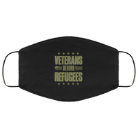 Load image into Gallery viewer, Designs by MyUtopia Shout Out:Veterans Before Refugees Adult Fabric Face Mask with Elastic Ear Loops,Fabric Face Mask / Black / Adult,Fabric Face Mask
