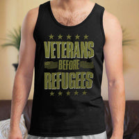Load image into Gallery viewer, Designs by MyUtopia Shout Out:Veterans Before Refugees Unisex Tank
