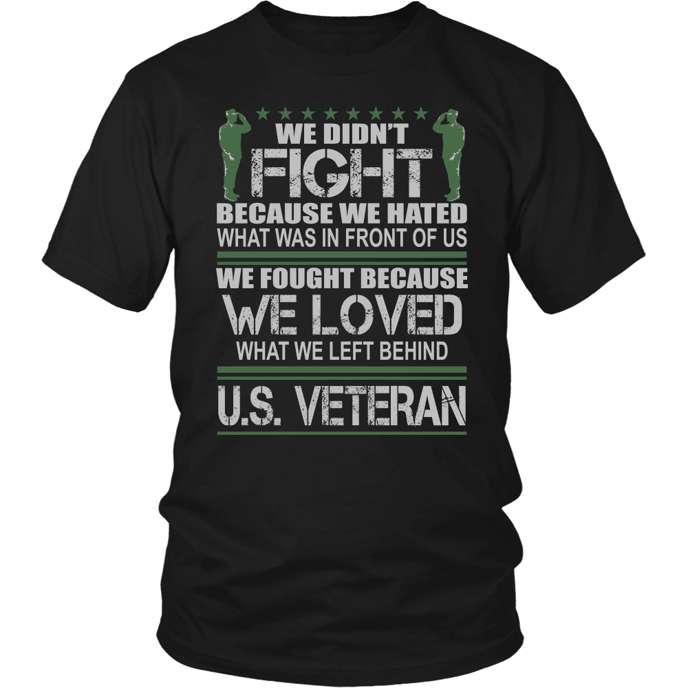 Designs by MyUtopia Shout Out:Veterans Don't Fight for Hate They Fight for Love Unisex T-Shirt,District Unisex Shirt / Black / S,Adult Unisex T-Shirt