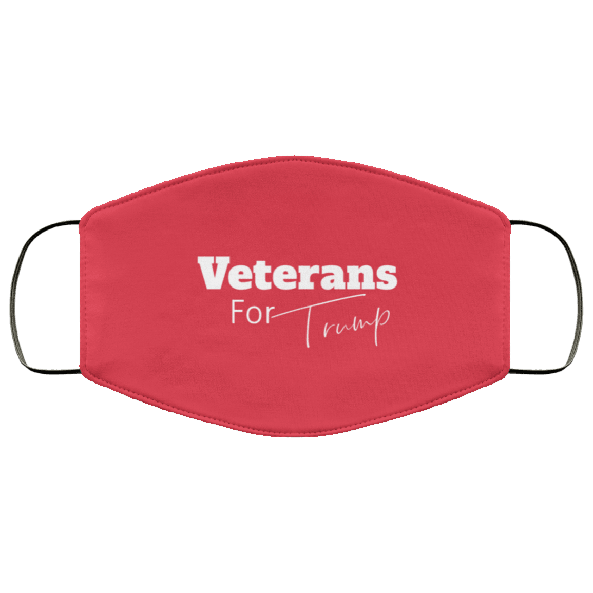 Designs by MyUtopia Shout Out:Veterans For Trump Adult Fabric Face Mask with Elastic Ear Loops,FMA Face Mask / Red / Adult,Fabric Face Mask