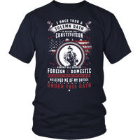 Load image into Gallery viewer, Designs by MyUtopia Shout Out:Veterans Solemn Oath of Enlistment Unisex T-Shirt,District Unisex Shirt / Navy / S,Adult Unisex T-Shirt

