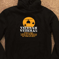 Load image into Gallery viewer, Designs by MyUtopia Shout Out:Vietnam Veteran, Going to Heaven, Already been in Hell Core Fleece Pullover Hoodie
