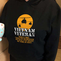 Load image into Gallery viewer, Designs by MyUtopia Shout Out:Vietnam Veteran, Going to Heaven, Already been in Hell Core Fleece Pullover Hoodie
