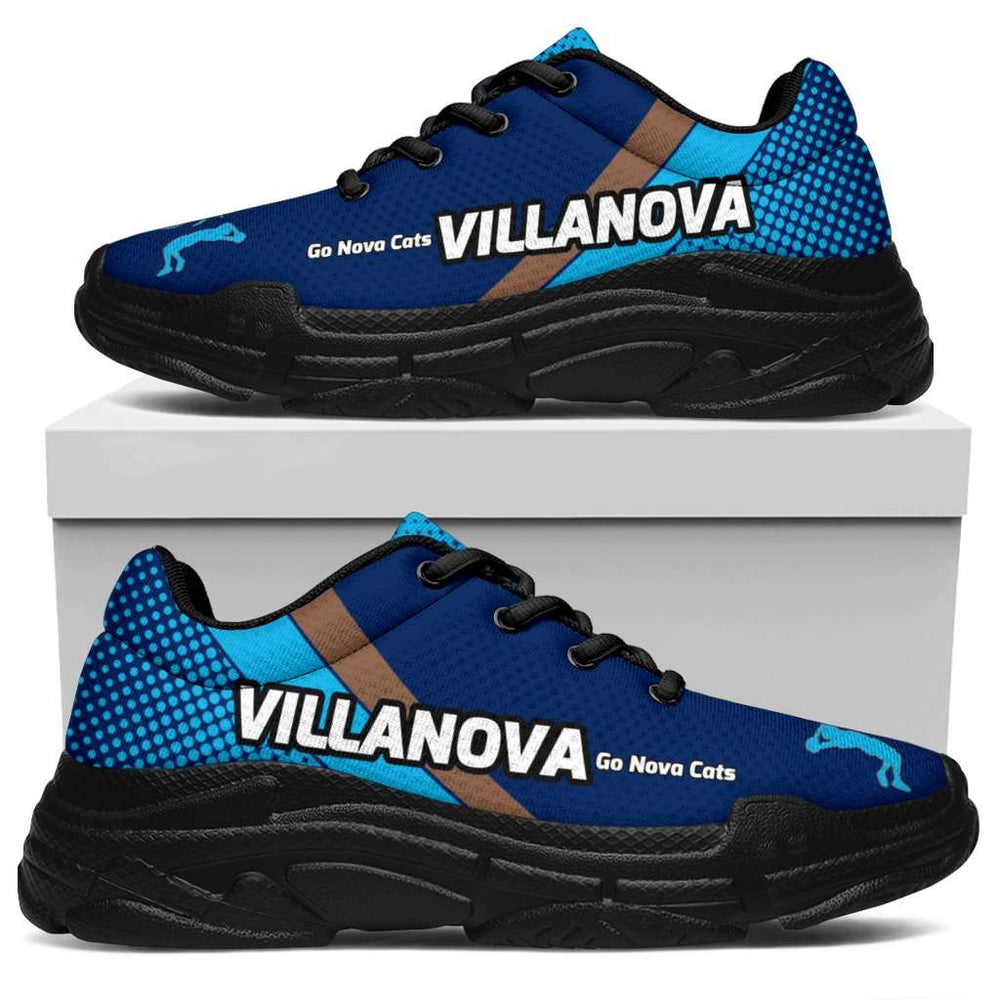 Designs by MyUtopia Shout Out:Villanova Go Nova Cats Basketball Fan Chunky Walking Shoes,Women's / Ladies US5.5 (EU36) / Blue,Chunky Sneakers