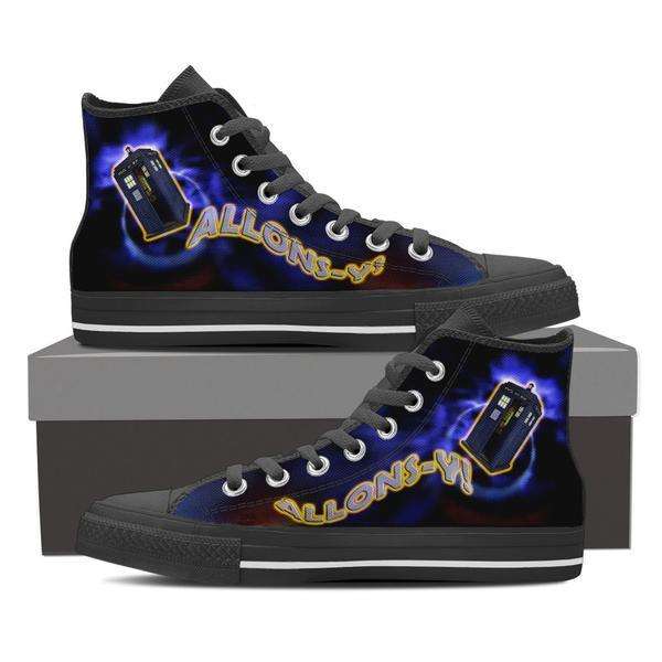 Designs by MyUtopia Shout Out:Vortex Allonsy Mens Canvas High Top Shoes,Mens US 8 (EU40) / Black,High Top Sneakers