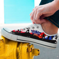 Load image into Gallery viewer, Designs by MyUtopia Shout Out:WA Veteran Low Cuts,Men&#39;s / Men&#39;s US8 (EU40) / White/Red/Blue,Lowtop Shoes
