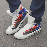 Load image into Gallery viewer, Designs by MyUtopia Shout Out:Washington Veteran Canvas High Top Shoes,Men&#39;s / Men&#39;s US 8 (EU40) / White/Red/Blue,High Top Sneakers
