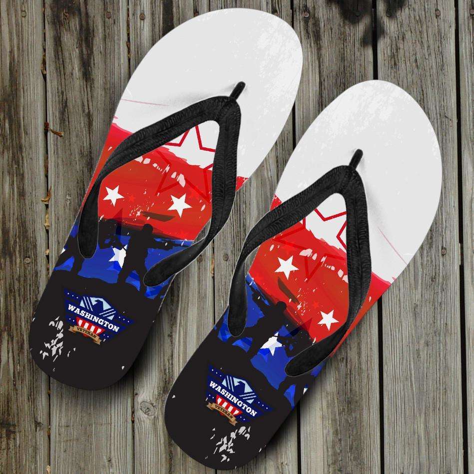 Designs by MyUtopia Shout Out:Washington Veteran Flip-Flops