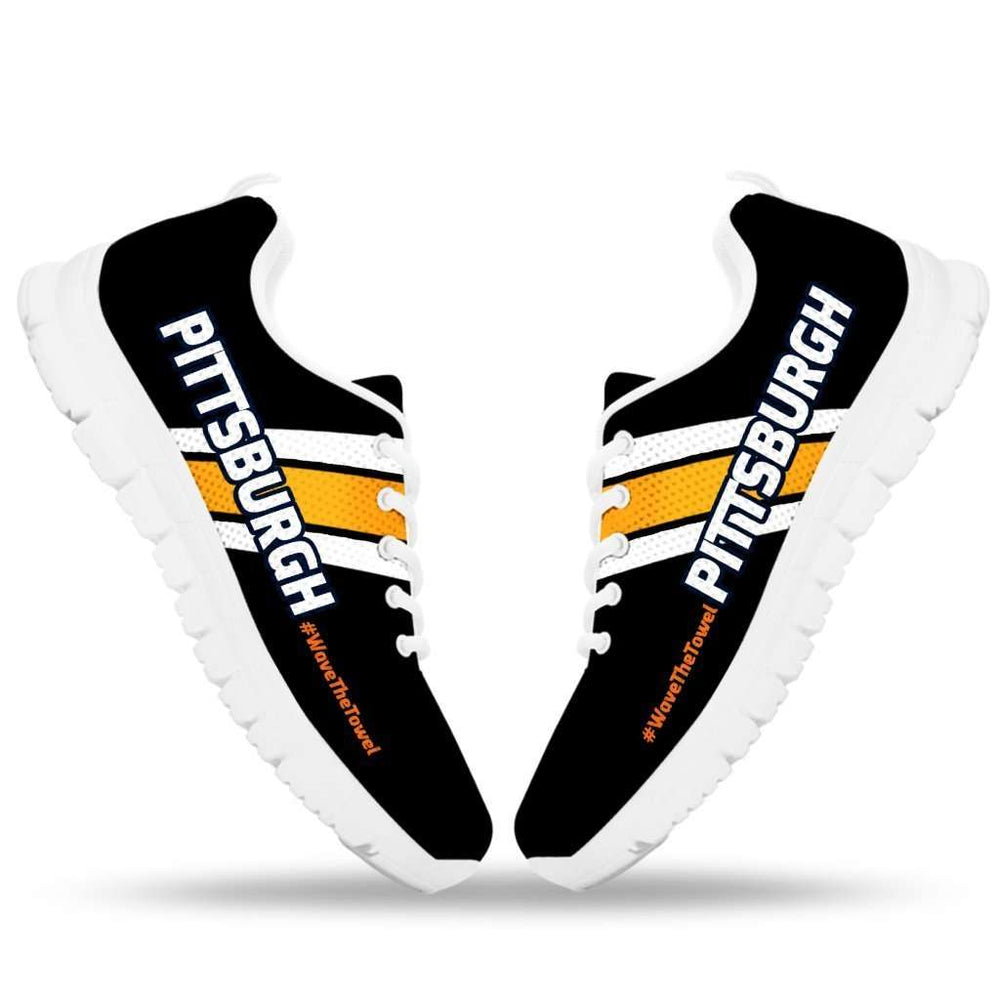 Designs by MyUtopia Shout Out:#WaveTheTowel Pittsburgh Fan Running Shoes