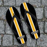 Load image into Gallery viewer, Designs by MyUtopia Shout Out:#WaveTheTowel Pittsburgh Flip Flops
