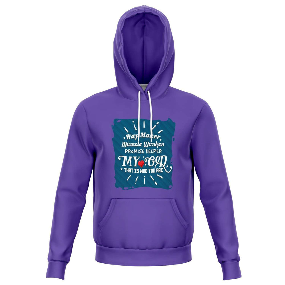 Designs by MyUtopia Shout Out:Way Maker Fashion Hooded Sweatshirt - Purple,XS / Purple,Pullover Hoodie - AOP
