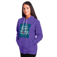 Load image into Gallery viewer, Designs by MyUtopia Shout Out:Way Maker Fashion Hooded Sweatshirt - Purple
