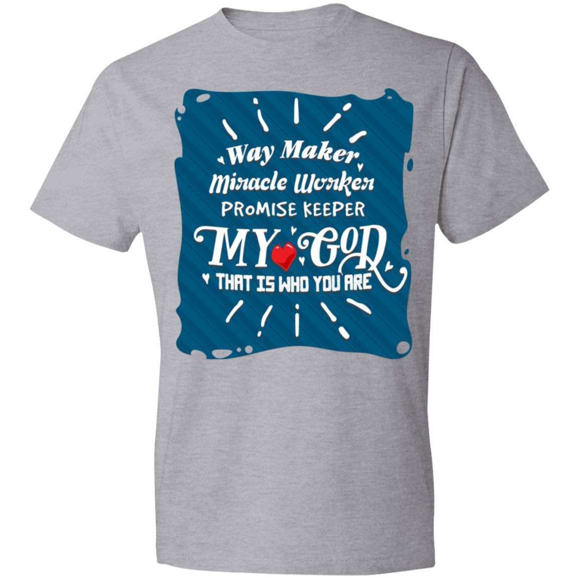 Designs by MyUtopia Shout Out:Way Maker Lightweight Cotton T-Shirt,Heather Grey / S,T-Shirts