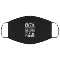 Load image into Gallery viewer, Designs by MyUtopia Shout Out:We Fought Because We Love What We Left Behind US Veteran Adult Fabric Face Mask with Elastic Ear Loops,3 Layer Fabric Face Mask / Black / Adult,Fabric Face Mask
