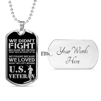 Load image into Gallery viewer, Designs by MyUtopia Shout Out:We Loved What We Left Behind Personalized Engravable Dog Tag,Silver / Yes,Dog Tag Necklace
