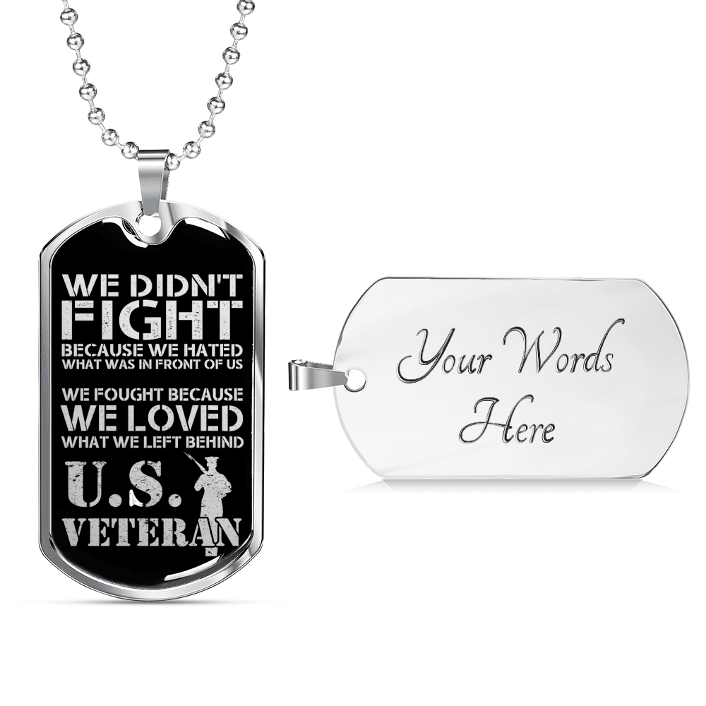 Designs by MyUtopia Shout Out:We Loved What We Left Behind Personalized Engravable Dog Tag,Silver / Yes,Dog Tag Necklace