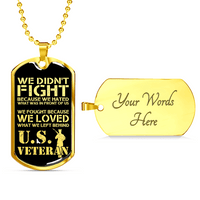 Load image into Gallery viewer, Designs by MyUtopia Shout Out:We Loved What We Left Behind Personalized Engravable Dog Tag,Gold / Yes,Dog Tag Necklace
