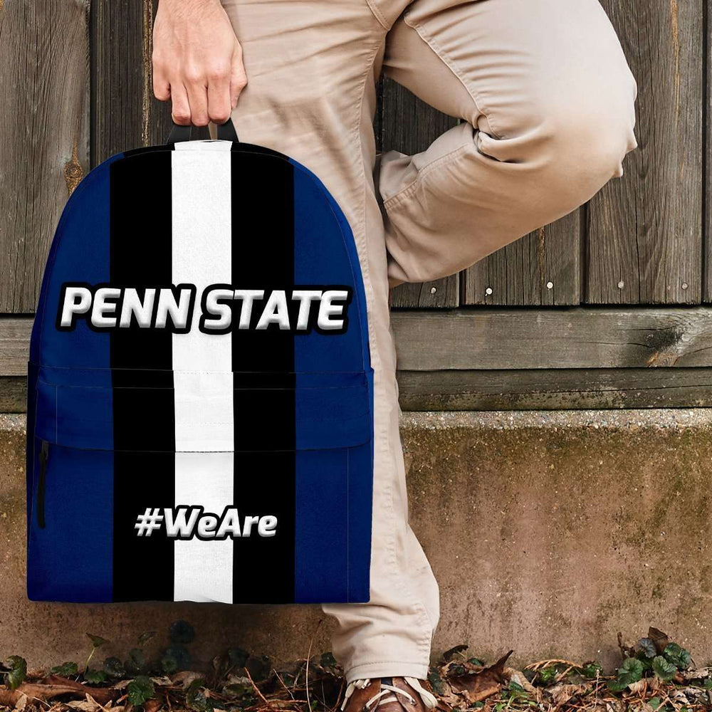 Designs by MyUtopia Shout Out:#WeAre Penn State Fan Backpack,Large (18 Tall x 14 x 8 inches) / Blue/White/Black,Backpacks
