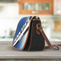 Load image into Gallery viewer, Designs by MyUtopia Shout Out:#WeAre Penn State Fan Canvas Saddlebag Style Crossbody Purse

