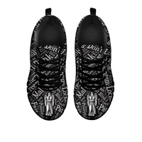 Load image into Gallery viewer, Designs by MyUtopia Shout Out:Weeping Angel - Women&#39;s Running Shoes,Womens Black Sole Sneakers / Womens US5 (EU35) / Black/White,Running Shoes
