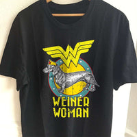 Load image into Gallery viewer, Designs by MyUtopia Shout Out:Weiner Woman Adult Unisex T-Shirt,S / Black,Adult Unisex T-Shirt
